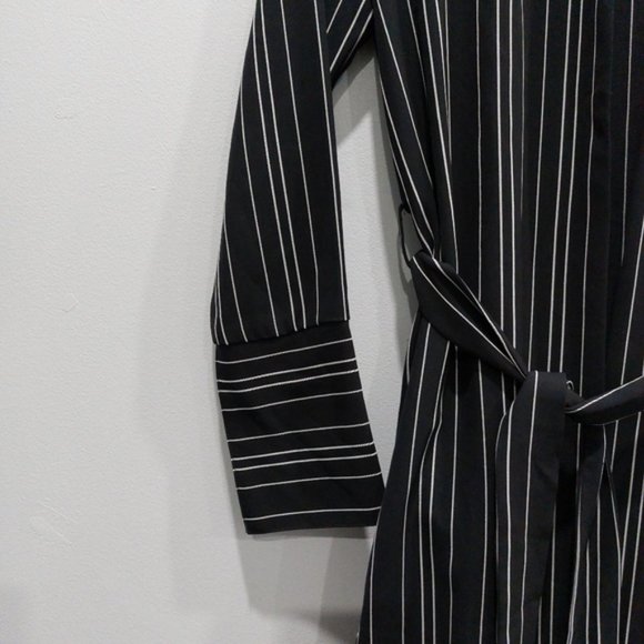 Zara Striped Longline Wrap Cardigan Duster Trench XS - Picture 4 of 9